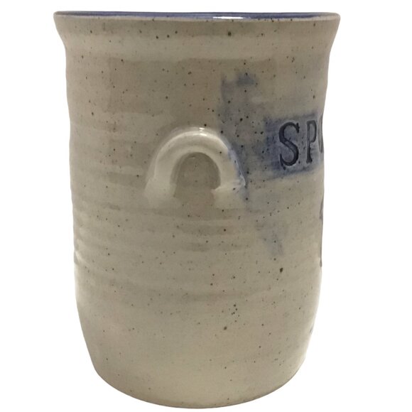 Hawkins Pottery Utensil Holder Bird Chicken Spoons Glazed Farmhouse Signed 6" - Picture 2 of 6